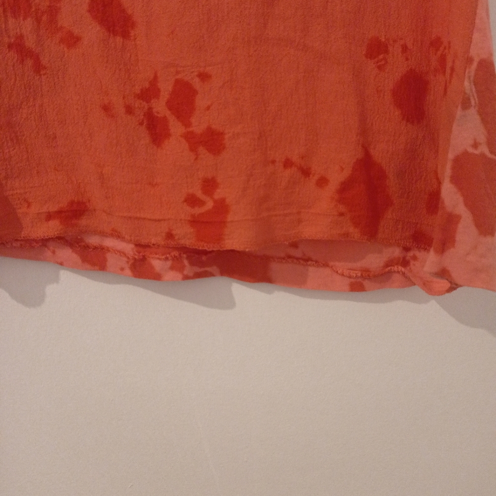Bassike Tye dye silk top in Tangerine orange Size S - Picture 9 of 11